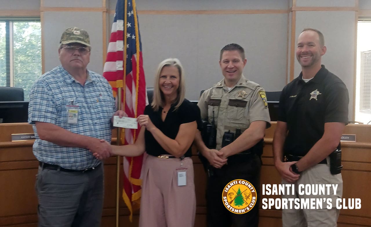 The Isanti County Sportsmen’s club gave $10,000 to Isanti county for safety equipment.